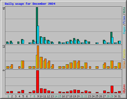 Daily usage for December 2024