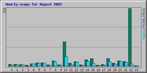 Hourly usage for August 2022