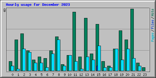 Hourly usage for December 2023
