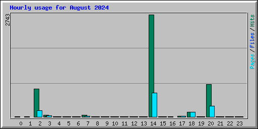 Hourly usage for August 2024