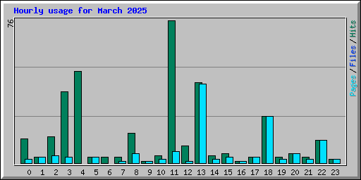 Hourly usage for March 2025