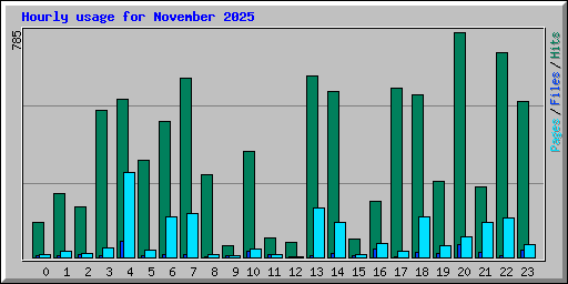 Hourly usage for November 2025
