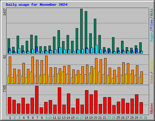 Daily usage for November 2024