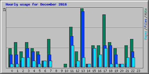 Hourly usage for December 2016