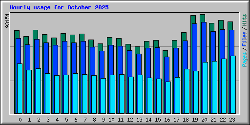 Hourly usage for October 2025