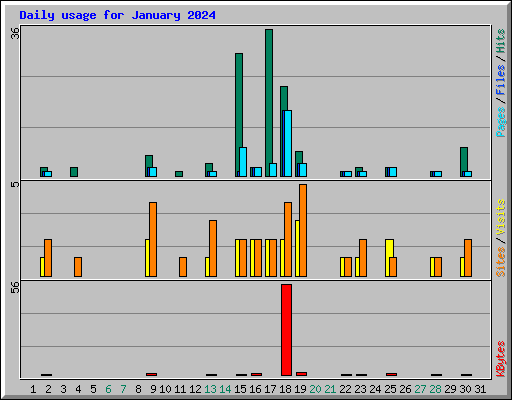 Daily usage for January 2024
